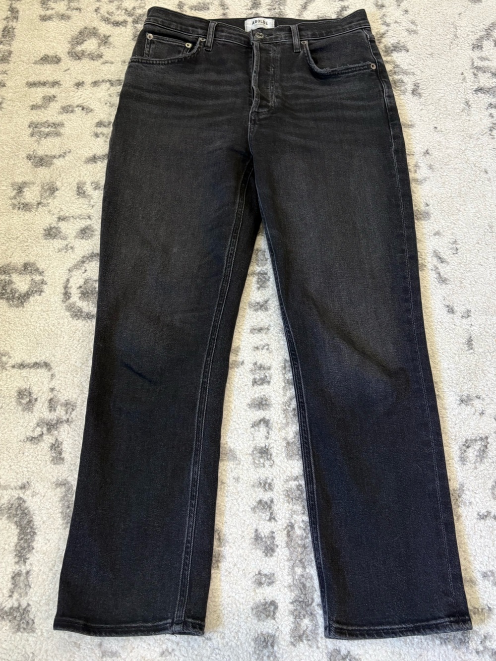 Like New Agolde Riley High Rise Straight Crop 27 - Picture 4 of 15